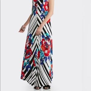 Floral stripe maxi  dress